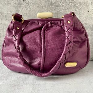 Isabella Fiore Purple Leather Handbag